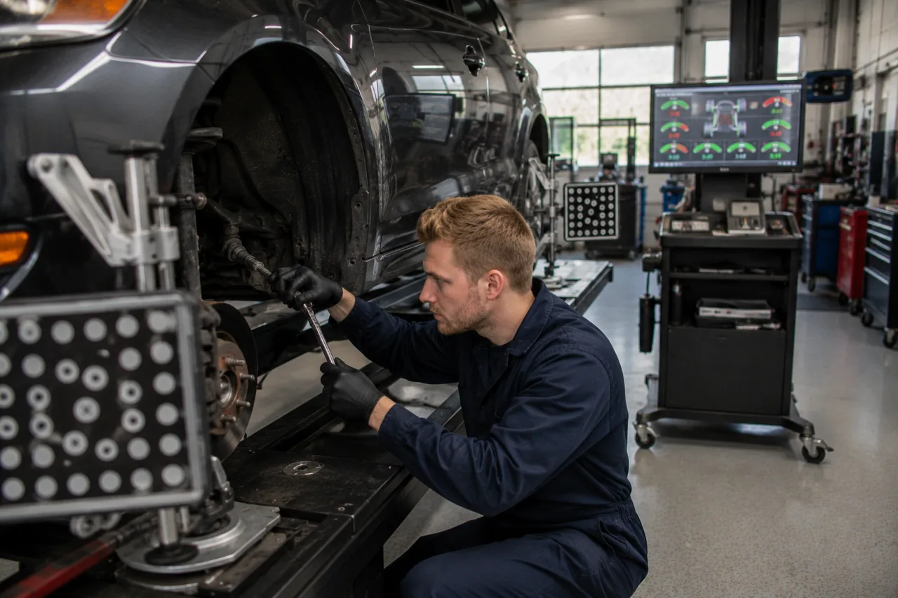 Wheel alignment service at Big O Tires West Vancouver